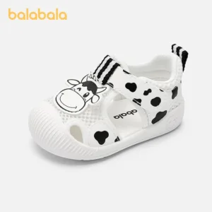 Balabala Baby Girls Sandals Summer 2025 Soft Sole Breathable Beach Shoes for Outdoor Casual Wear