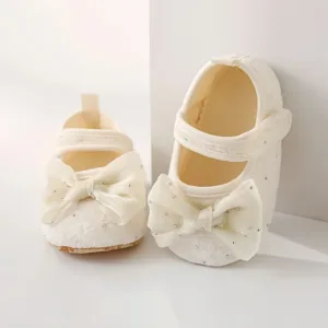 New Summer Baby prewalker 0-18M Girls' Lace Bow Shoes Toddler Anti Slip Soft Sole Walking Shoes for Indoor Use