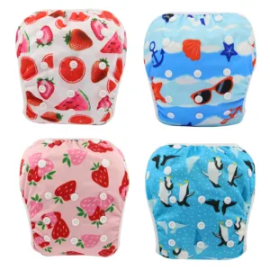 Ohbabyka Baby Swim Diaper Reusable Swimsuit Diaper Baby Shower Gifts Leakproof Adjustable Unicorn Pool Pant for Boys Girls 0-3Y