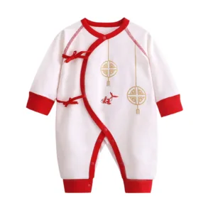 Bodysuits & One-Pieces Newborn Infant Baby Girl Boy Calendar Chinese New Year Kimono Tang Suit Red Long Sleeve Romper Jumpsuit