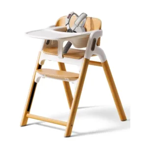 DinerPal Wooden High Chair for Babies, Toddlers & Adults Up to 308 Lbs, Convertible Baby Highchair with Food-Grade Tray