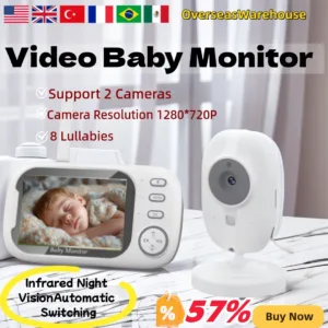 ABM600 Baby Monitor 3.5 Inch Baby Monitor Camera LCD 2.4G Mother Kid Two-way Audio Babysitter Surveillance Camera Safe VideoGift