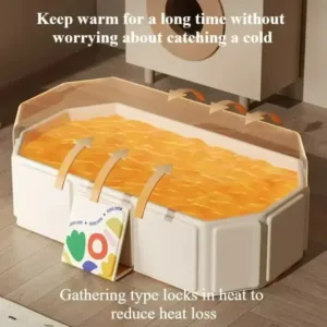 Foldable Baby Bathtub Space-Saving Thickened Portable PVC Baby Tub Infant Bath Basin Large Size Collapsible SPA Hot Bath Tub