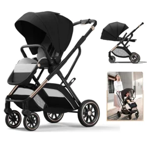 New Arrival High View Portable Baby Stroller Ergonomics Seat Bassinet for Newborn One Hand to Recline Pram