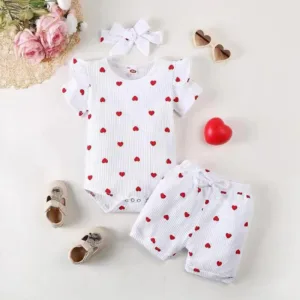 Baby Girl Clothes Infant Jumpsuit Set Newborn Outfits Romper Pants Cute Bow Summer Short Sleeved Newborn Clothes Soft Romper